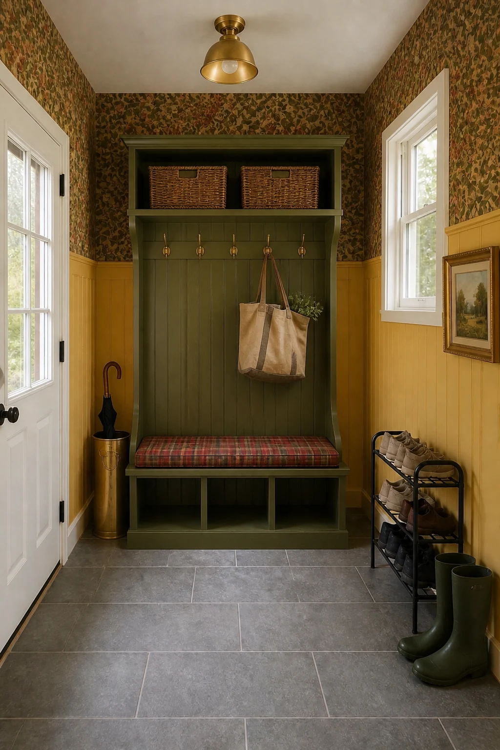 The same room styled as English Country
