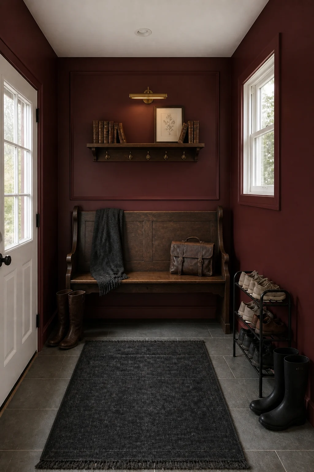 The same room styled as Dark Academia