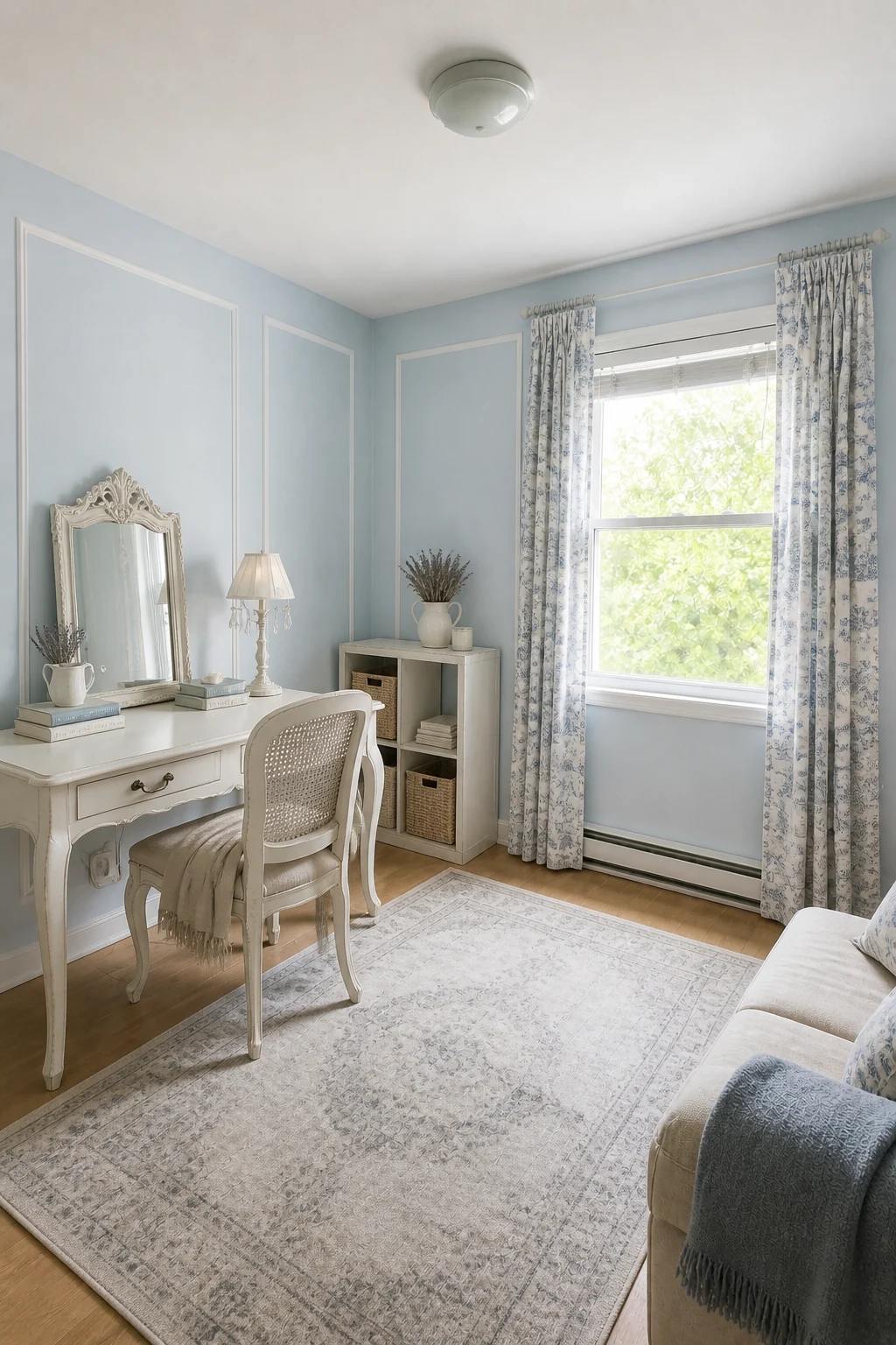 The same room styled as French Provincial
