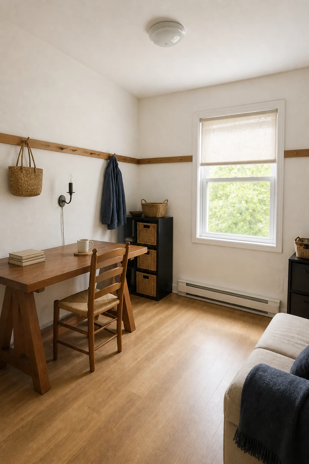 The same room styled as Shaker Simplicity