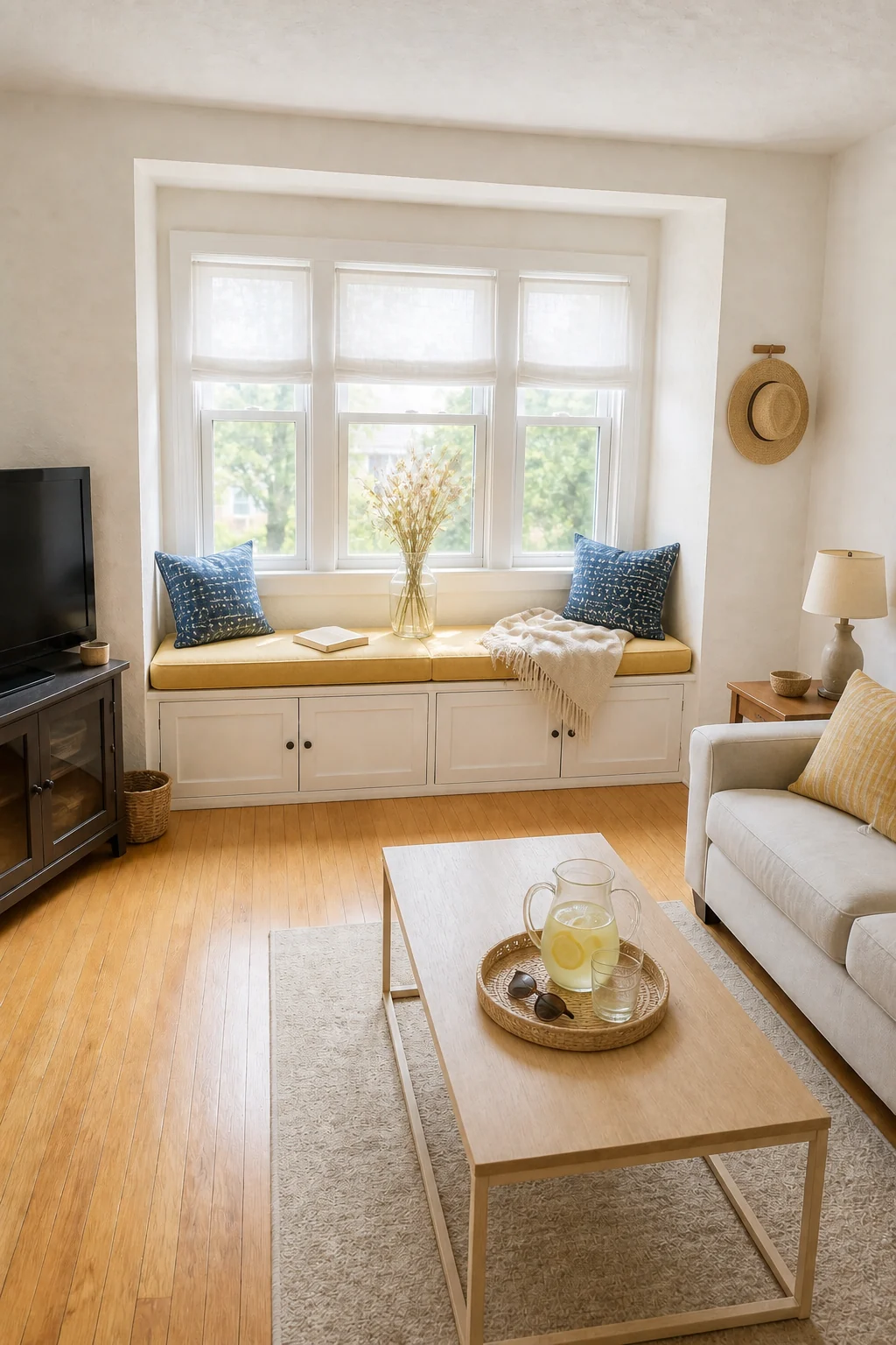 The same room styled as Midsummer Solstice