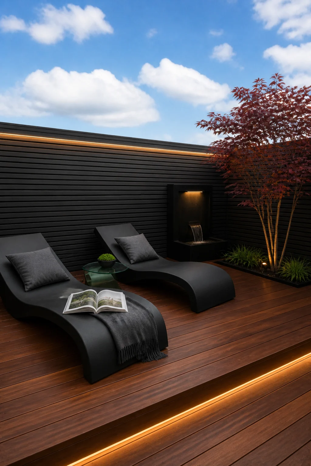 The same room styled as The Architect's Luxury Oasis