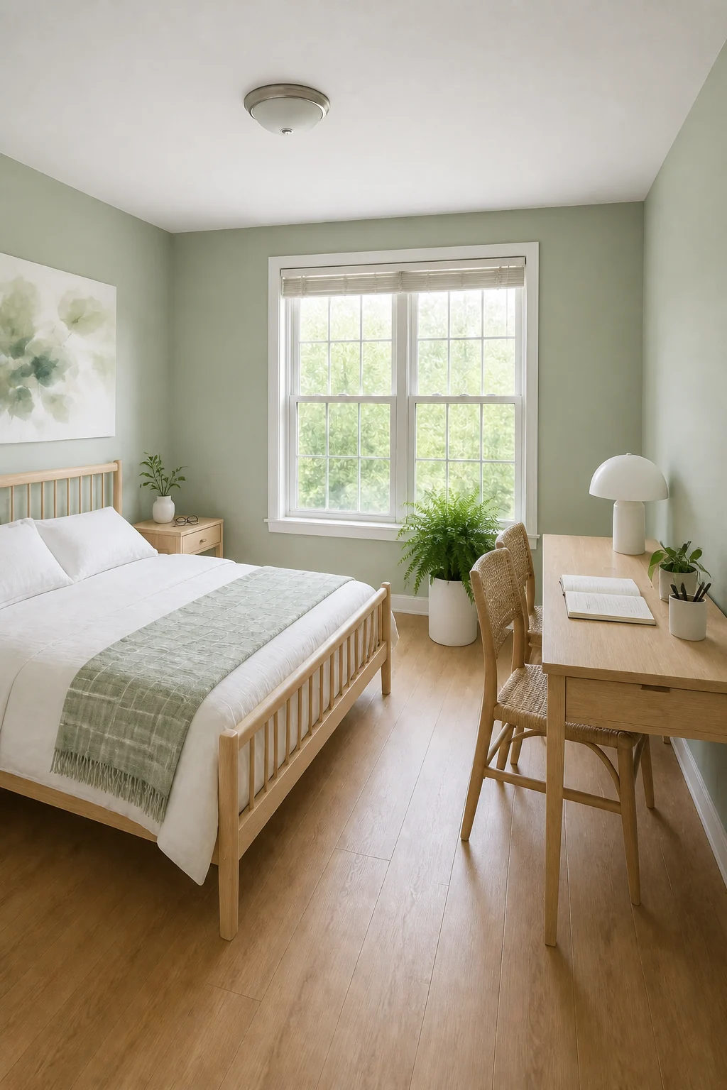 The same room styled as Fresh Botanical