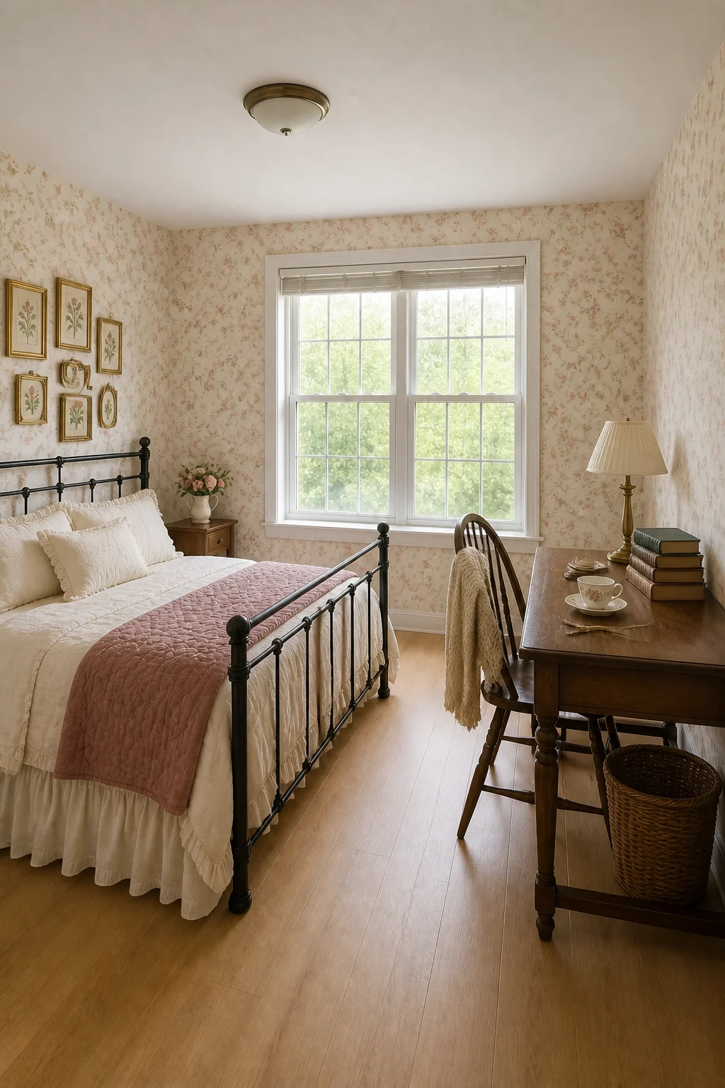 The same room styled as Modern Cottagecore