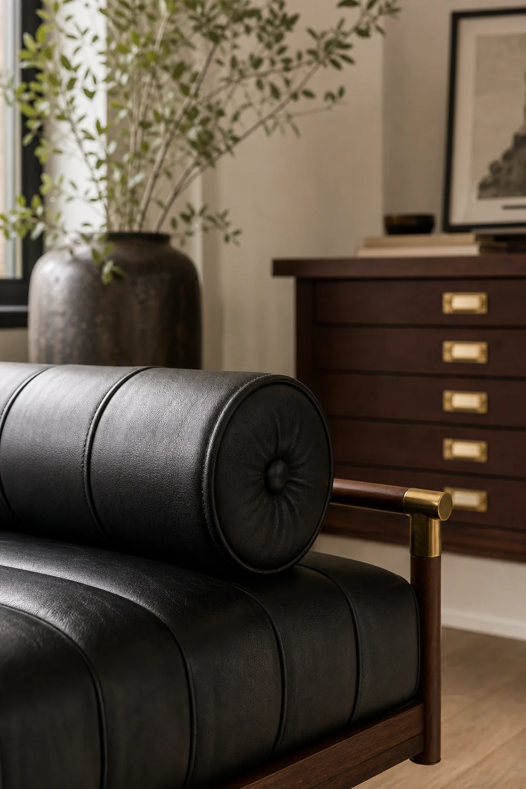 Balancing Warm Wood and Bright Metal in the finished artist studio room