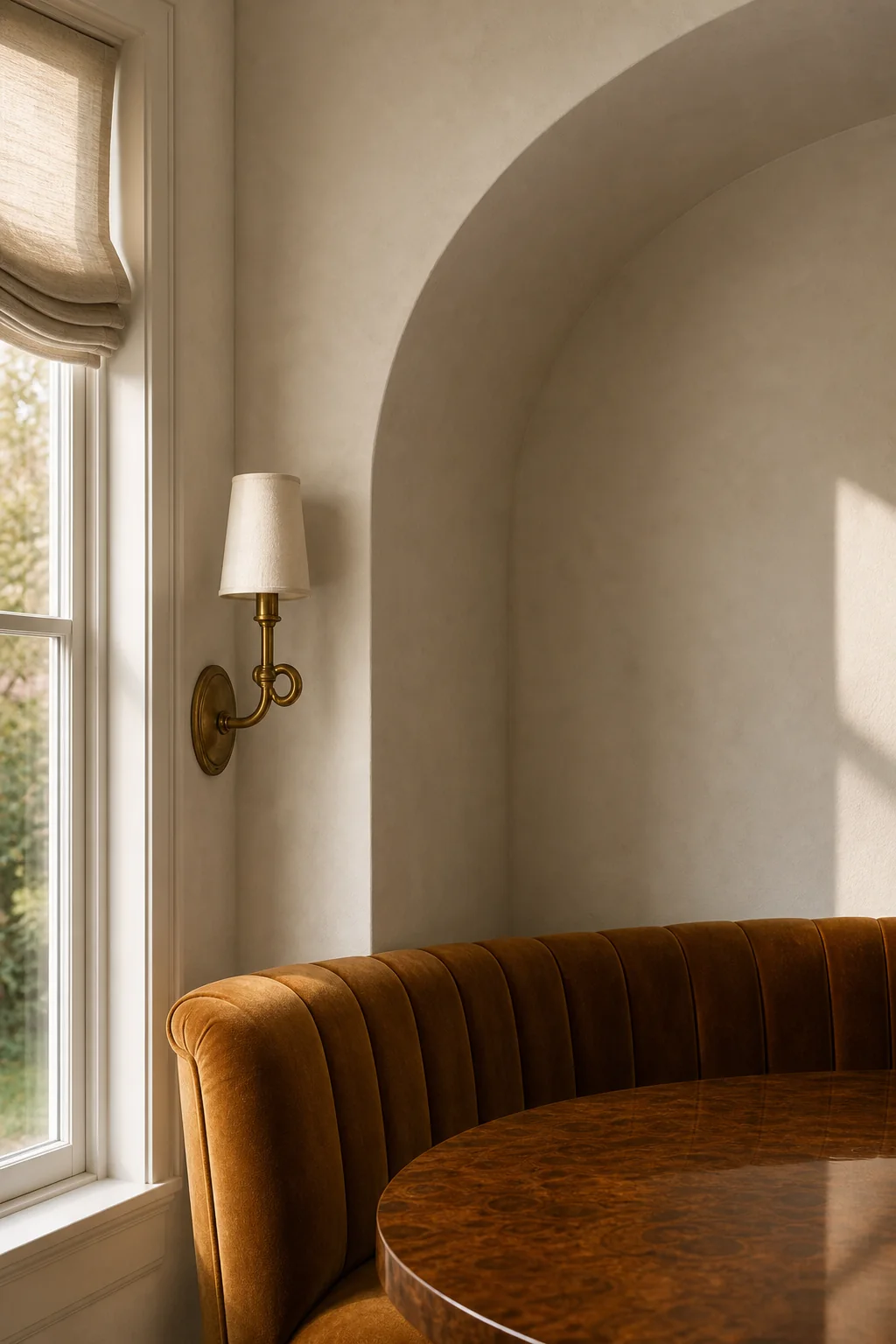 Carving out a soft, enveloping architectural shell in the finished breakfast room
