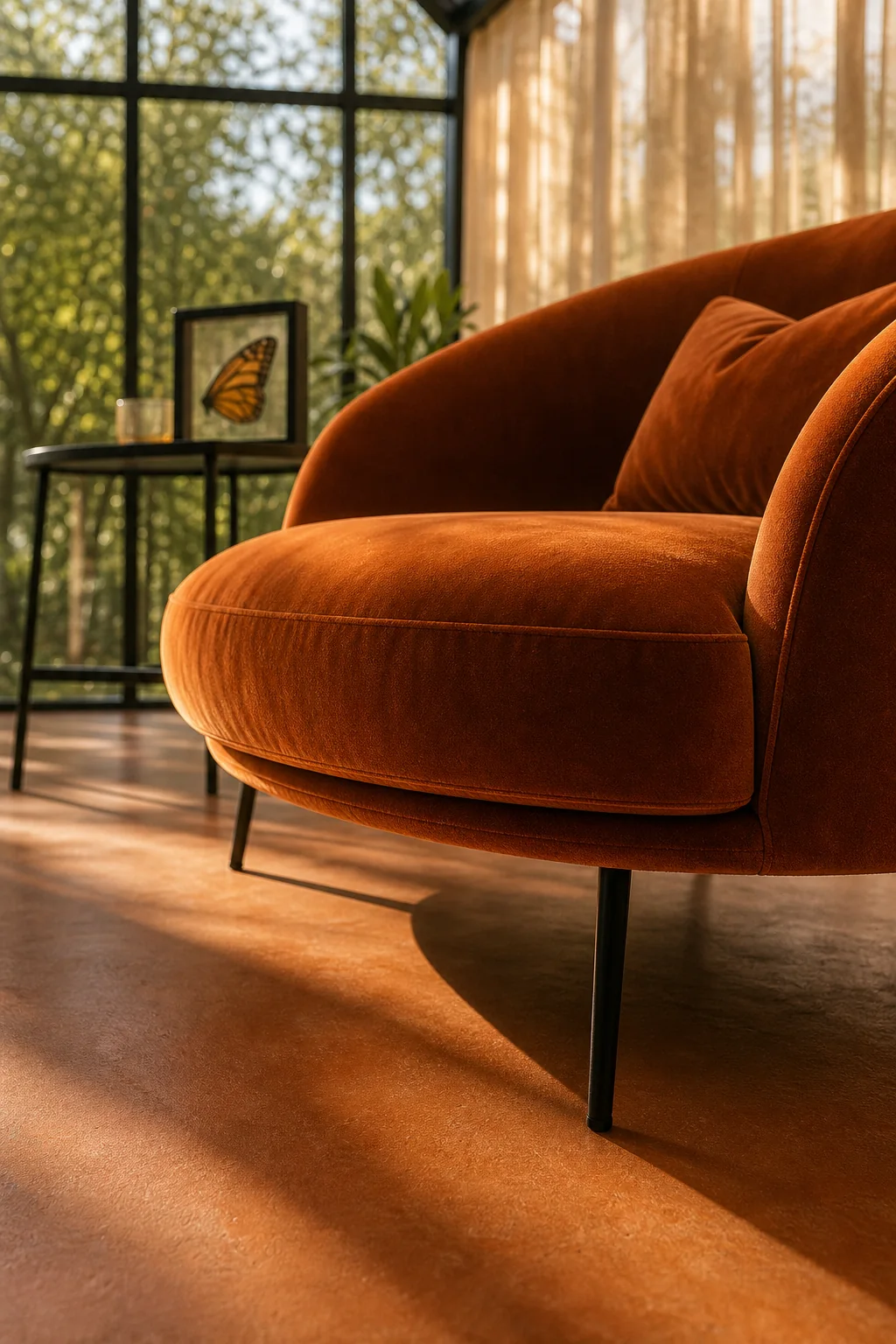 Grounding the Light with Velvet in the finished conservatory