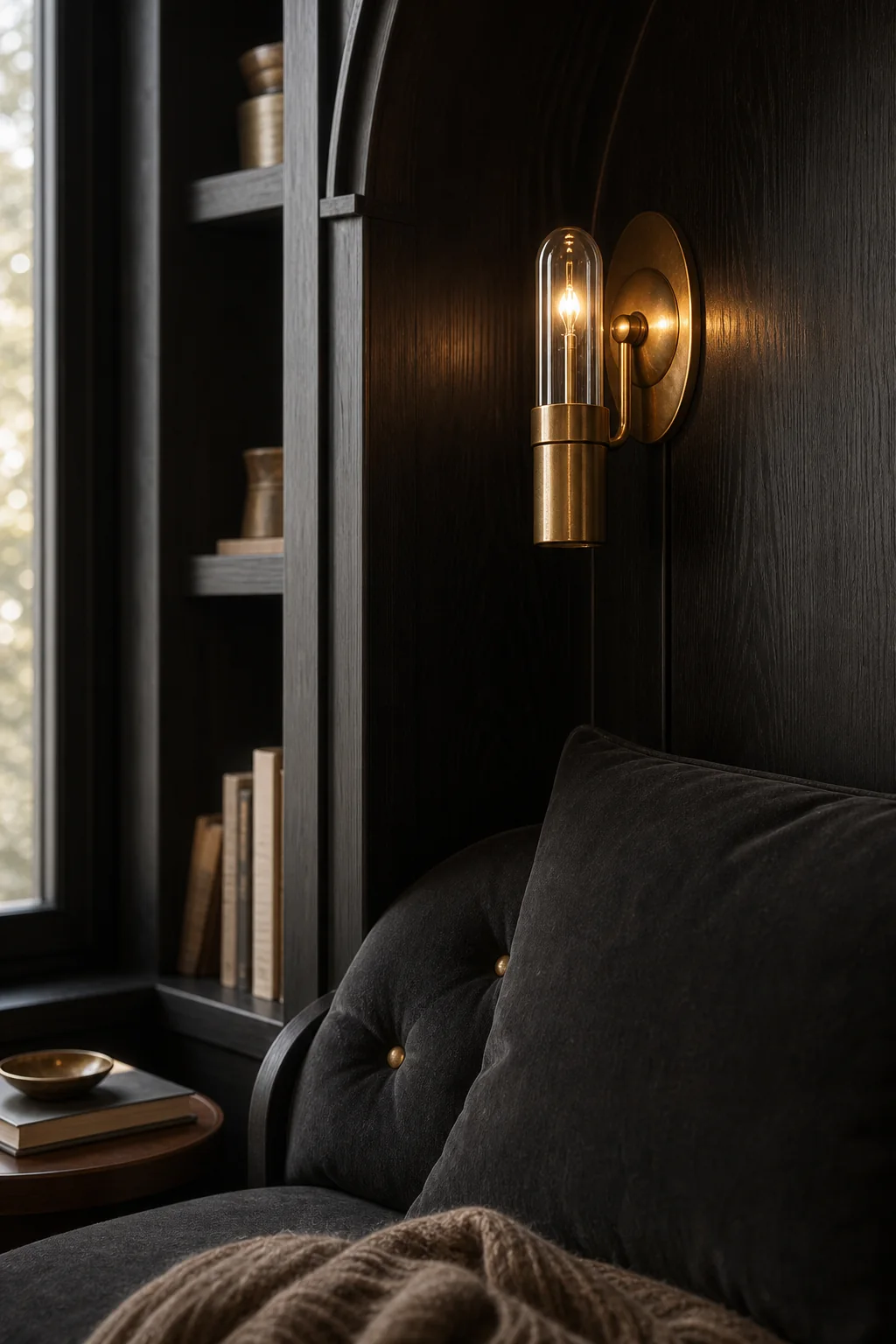Absorbing the light in the finished reading nook