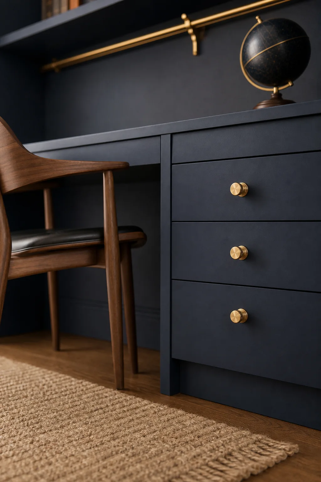Precision in the Details in the finished study alcove