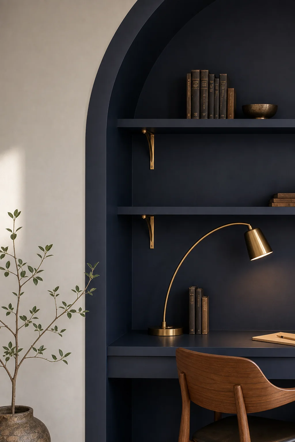 Shaping the Enveloping Void in the finished study alcove