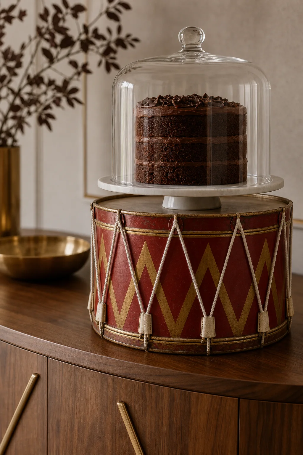 The Dessert Display Moment in the finished dining room