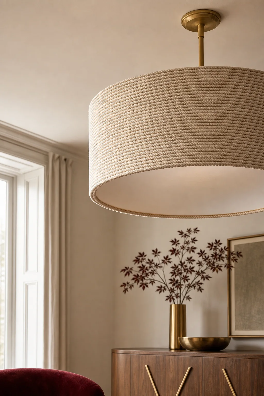 Weaving Tension with Tactile Cording in the finished dining room