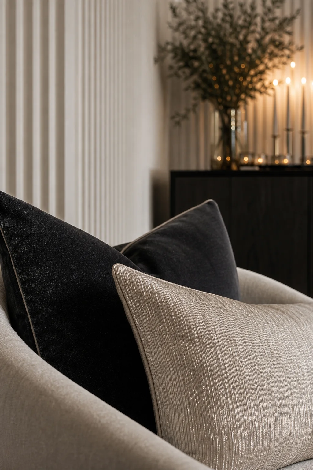 Pouring a high-contrast palette in the finished Christmas dining room