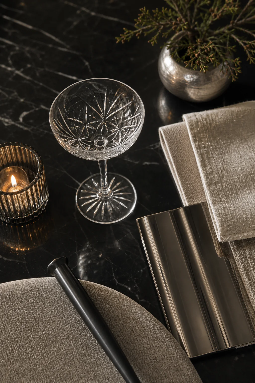 Setting a tapered rhythm in the finished Christmas dining room