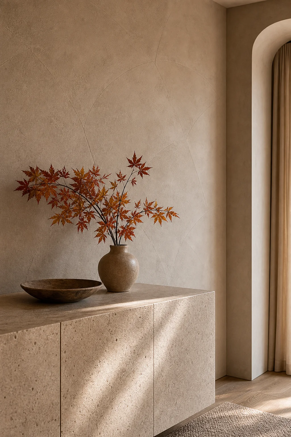 Building depth with overlapping planes in the finished dining room