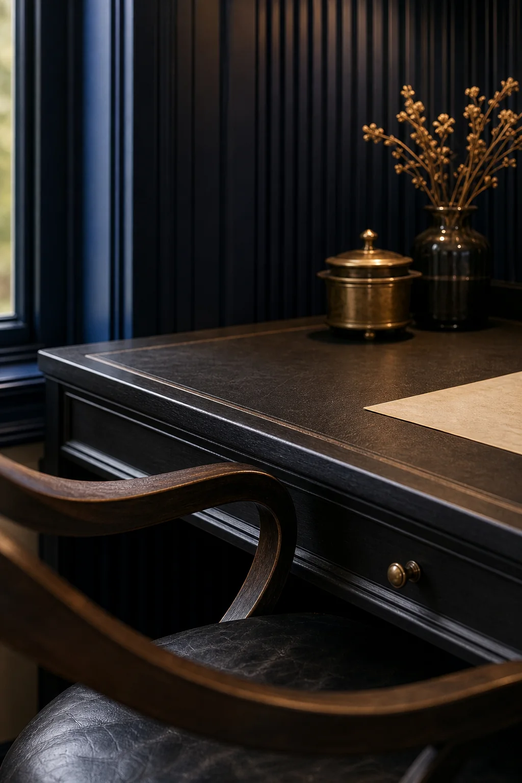 Balancing Ink and Brass in the finished writing nook