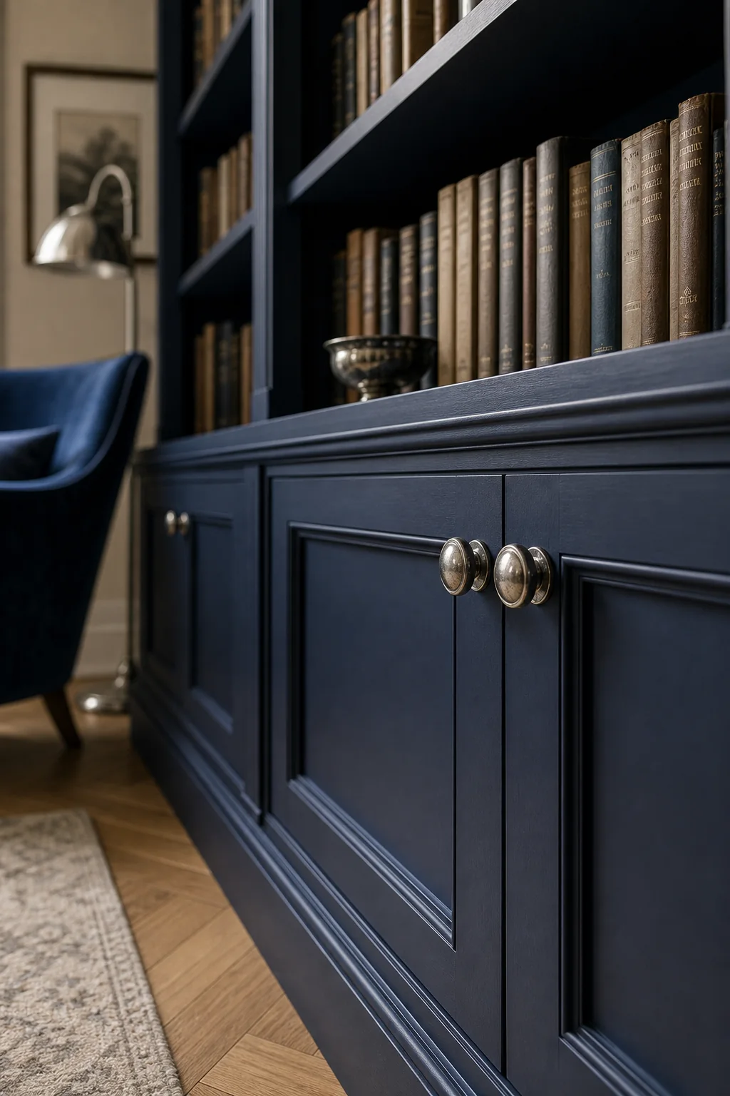 Illuminating the Dark Casework in the finished home library