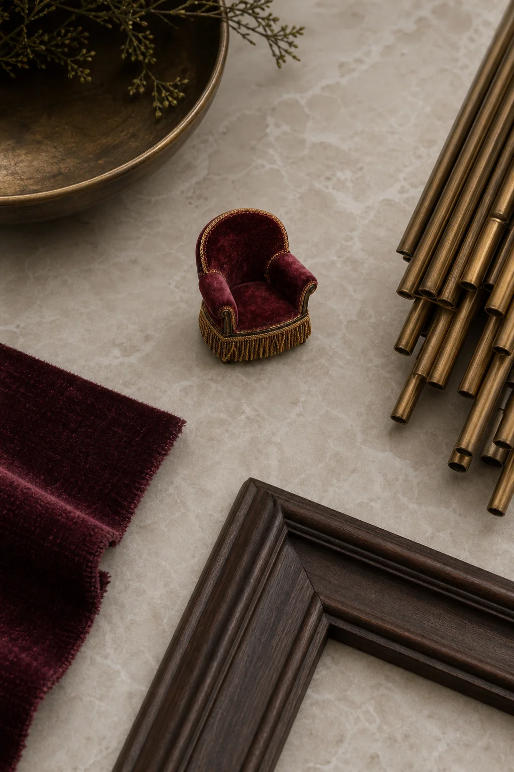 Translating Antique Fringe into Brass in the finished parlor