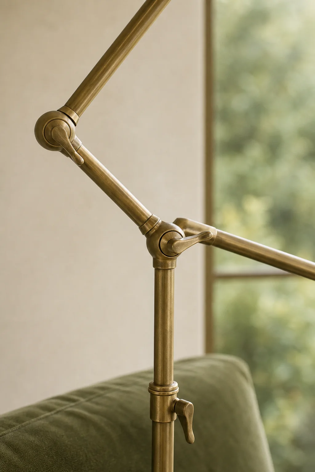 Articulated Metallic Details in the finished sunroom plant nook