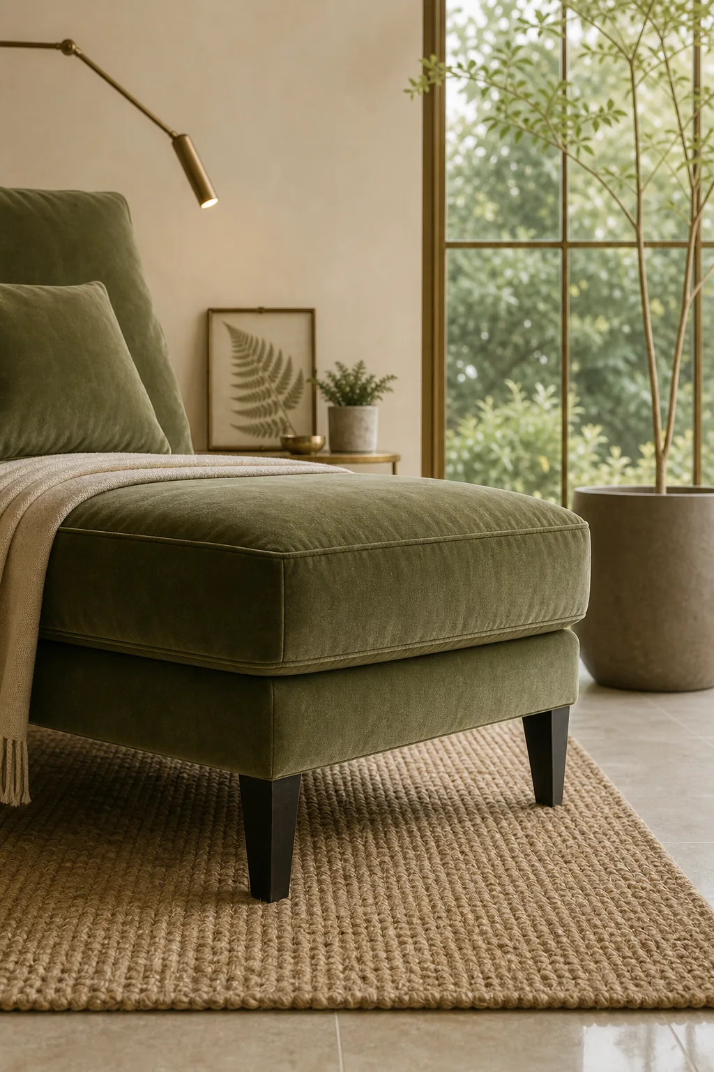 Balancing the Green Palette in the finished sunroom plant nook