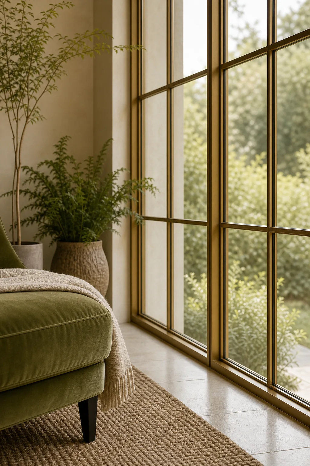 Establishing the Glass Grid in the finished sunroom plant nook