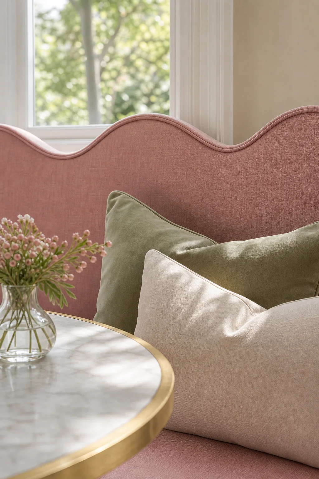 Distilling the botanical pinks in the finished breakfast room