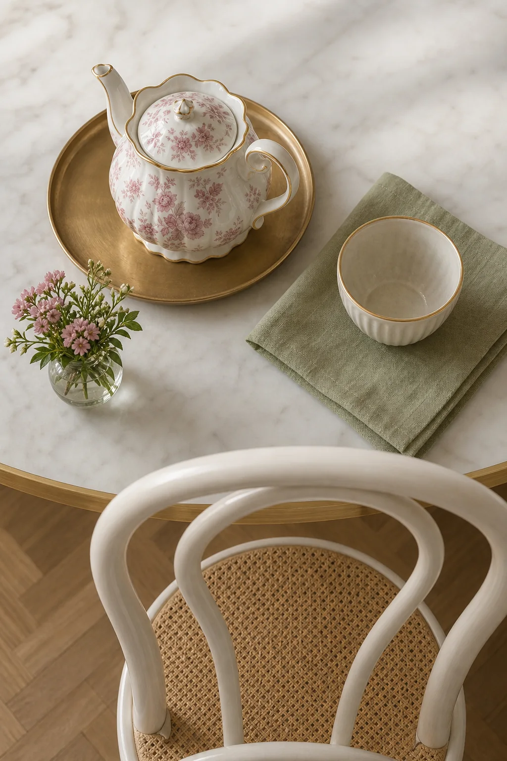 Echoing the looping handle in the finished breakfast room