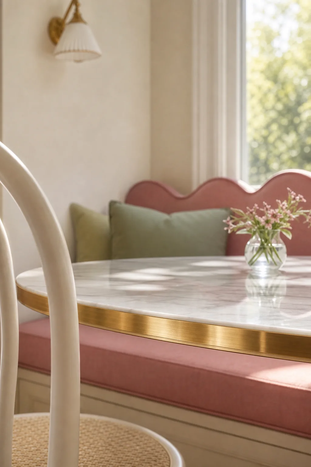 Introducing the gilded edge in the finished breakfast room