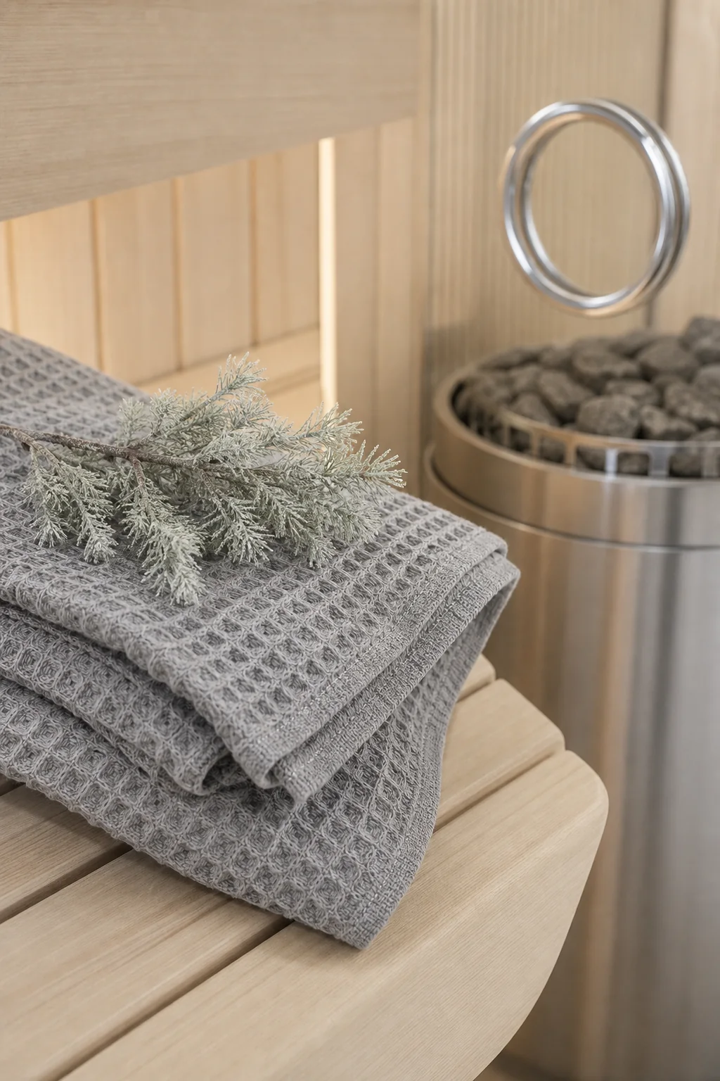 Introducing frost and silver in the finished outdoor sauna