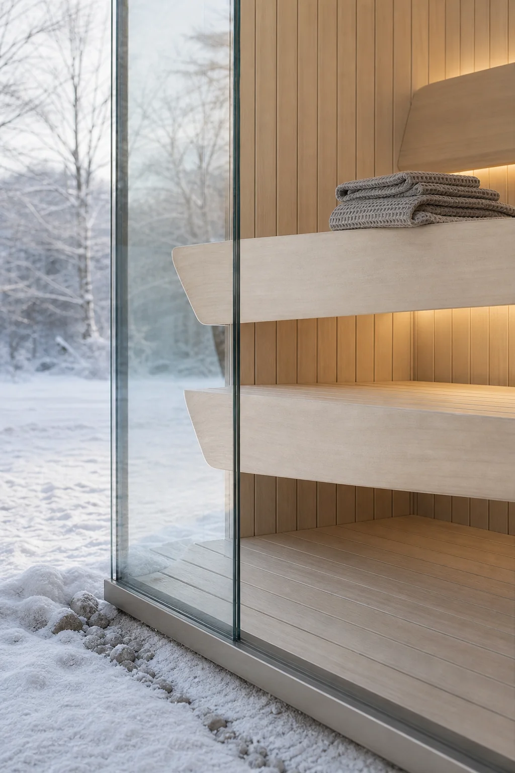 Dissolving the barrier in the finished outdoor sauna