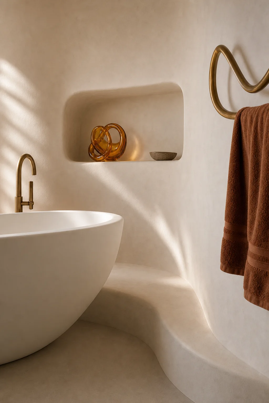 Erasing the corners for a fluid envelope in the finished tub corner