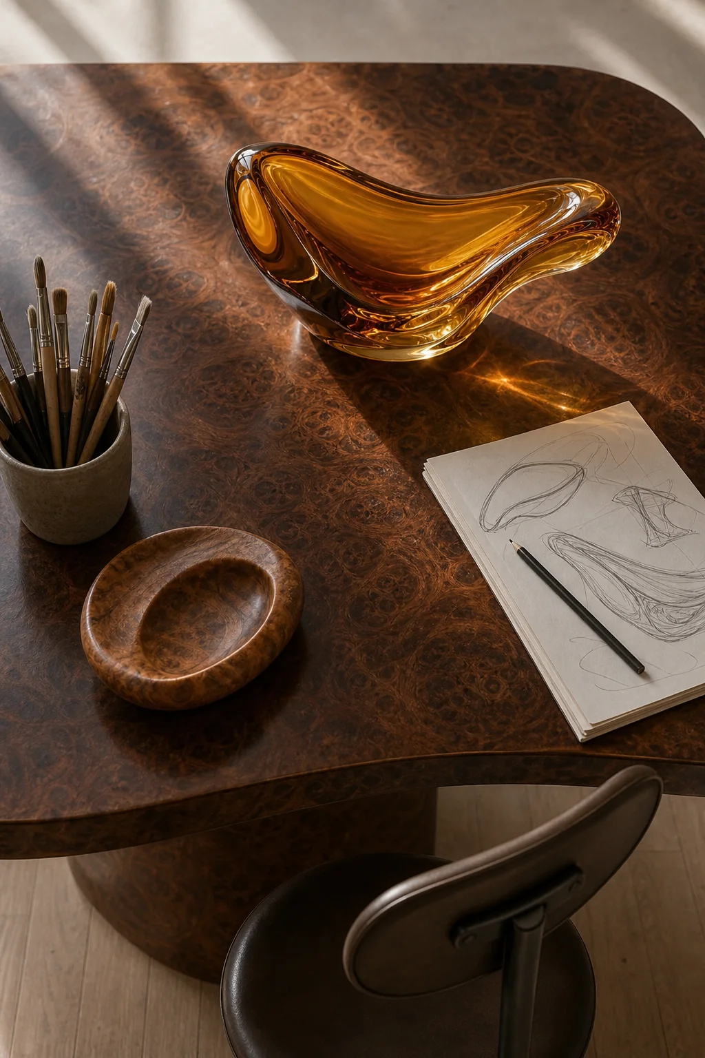 Introducing Sweeping, Unbroken Lines in the finished art studio