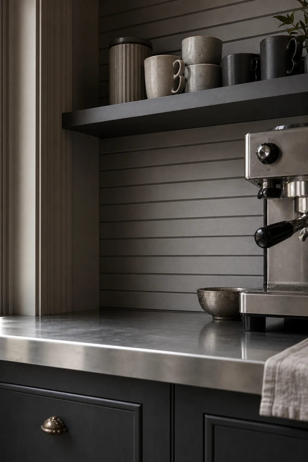 Setting the architectural rhythm in the finished coffee bar corner