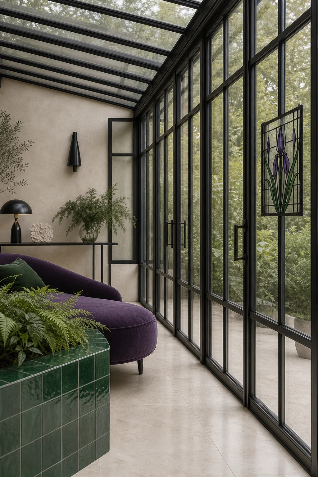 Framing the Architectural Skeleton in the finished glass conservatory