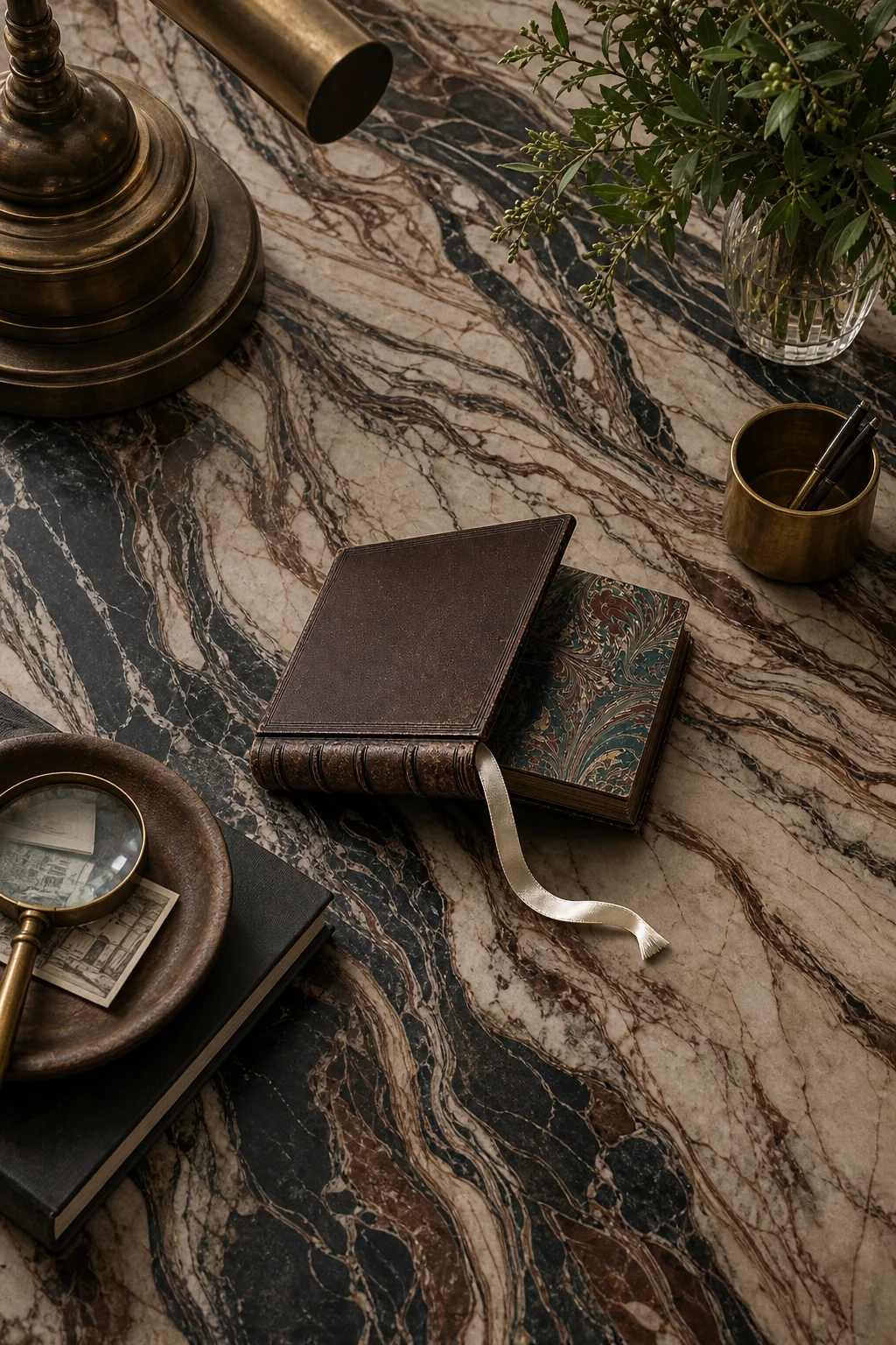 Introducing Fluid Marbling in the finished home library