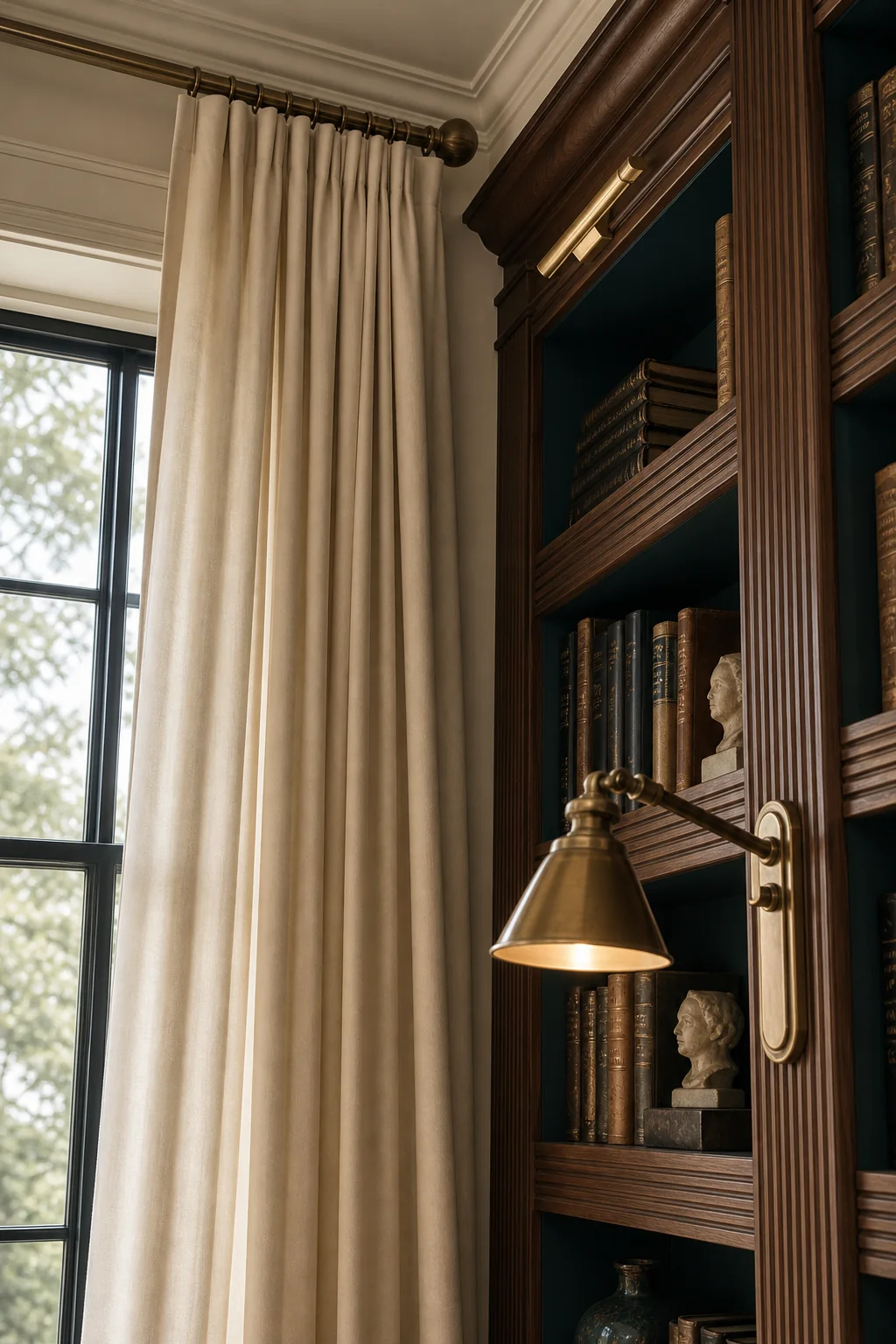 Softening with Silken Drape in the finished home library
