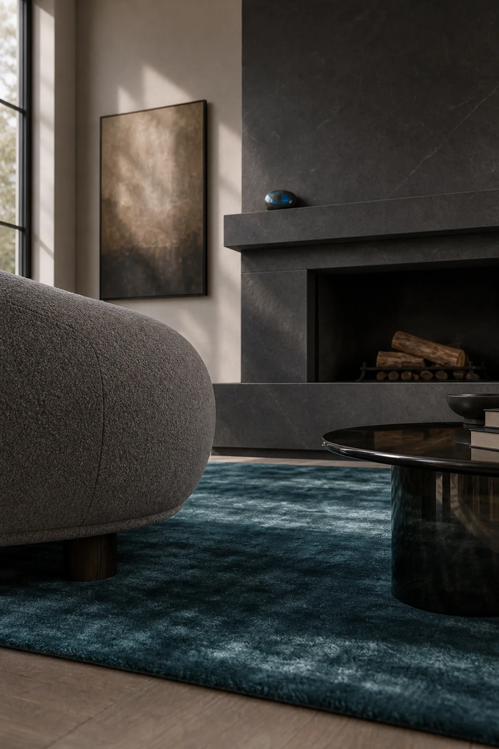 Balancing the Hearth's Visual Weight in the finished living room