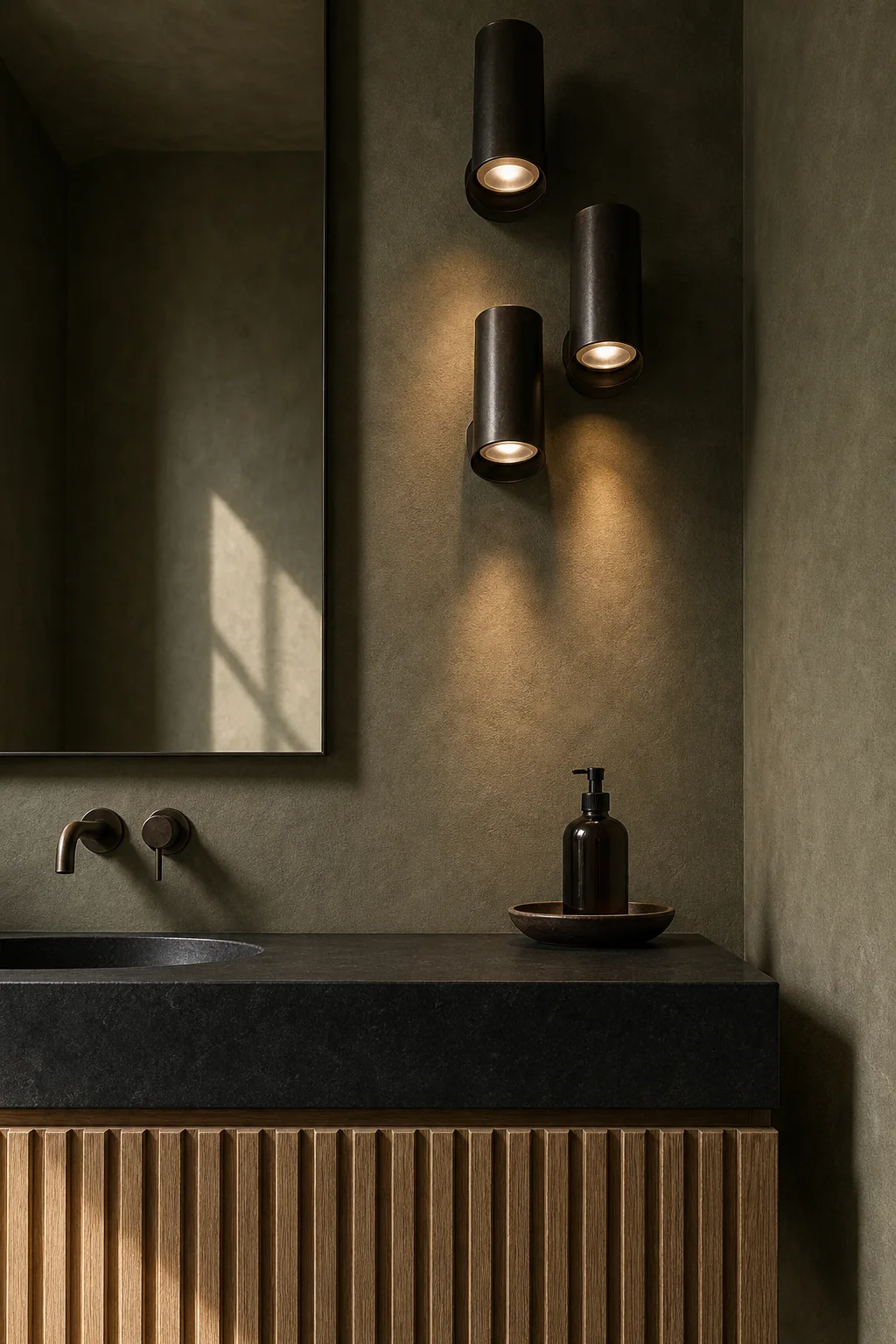 Grounding with Fibrous Warmth in the finished powder room