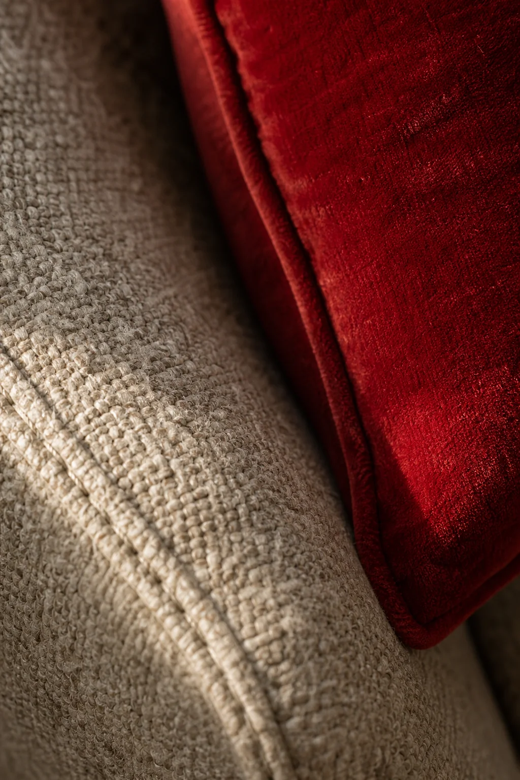 Tactile textile pairings in the finished sunroom