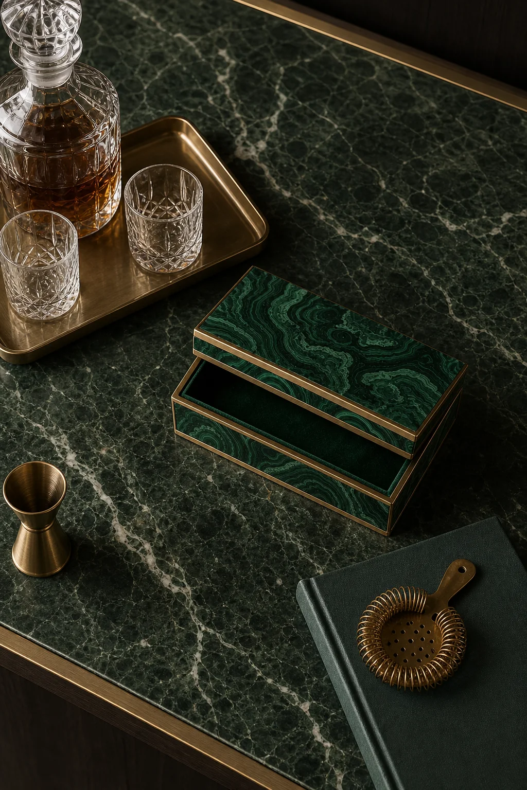 Containing the Organic Movement in the finished home bar