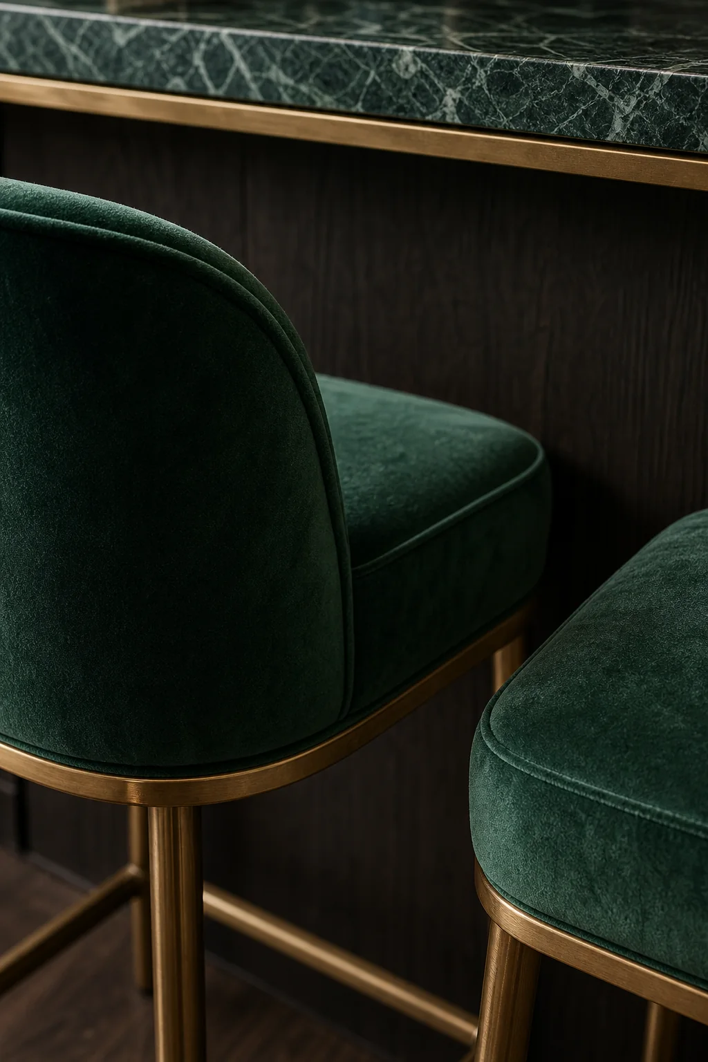 Grounding the Seating in the finished home bar