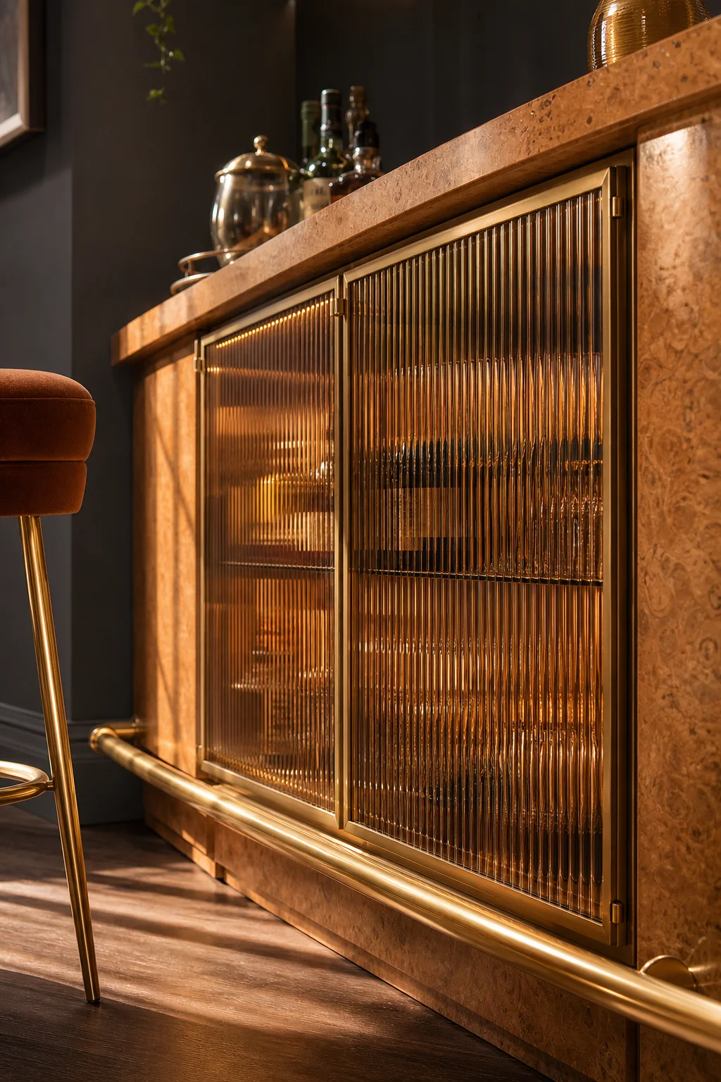 Translating ribboned transparency into texture in the finished cocktail corner