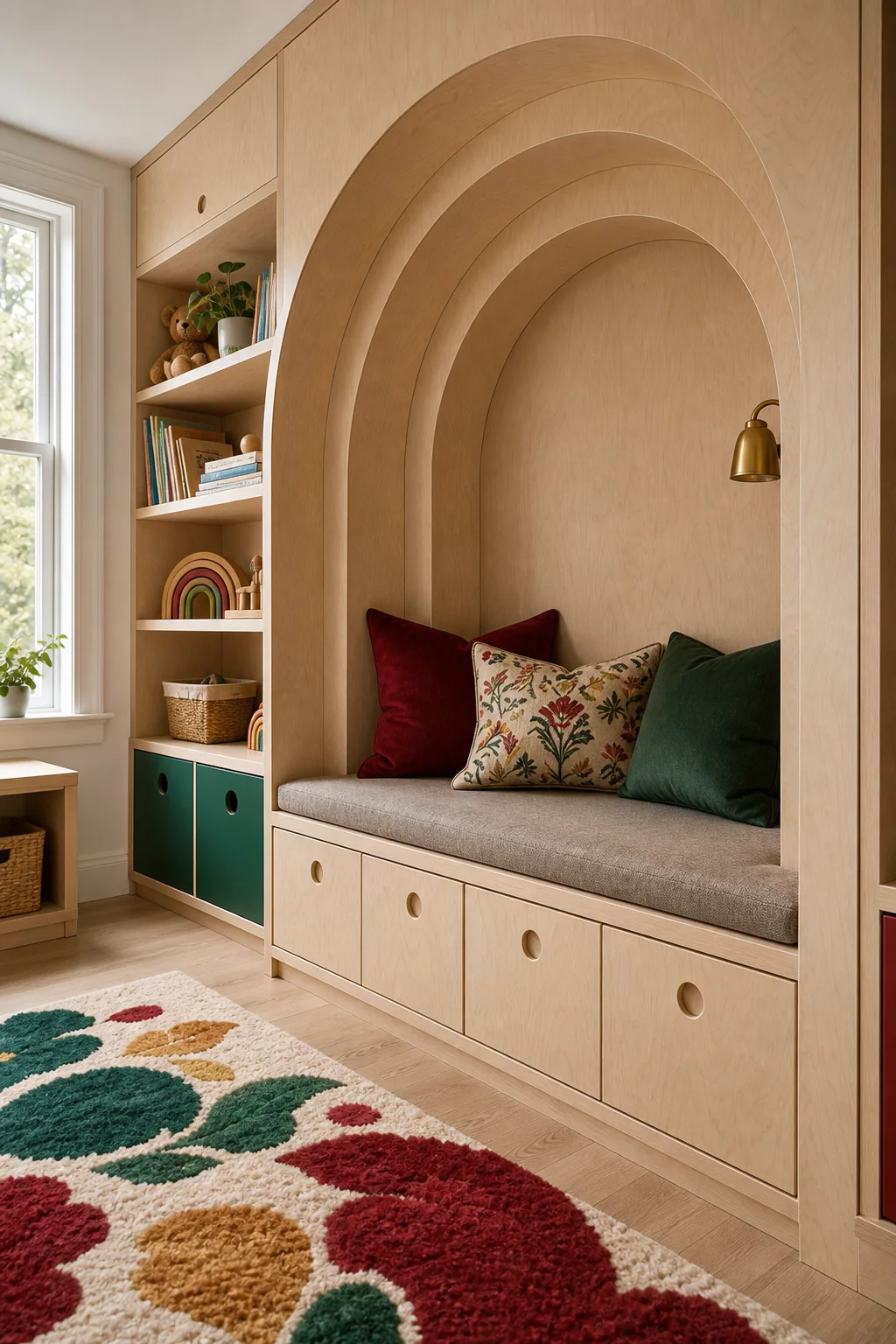 Carving Out Concentric Zones in the finished kids playroom