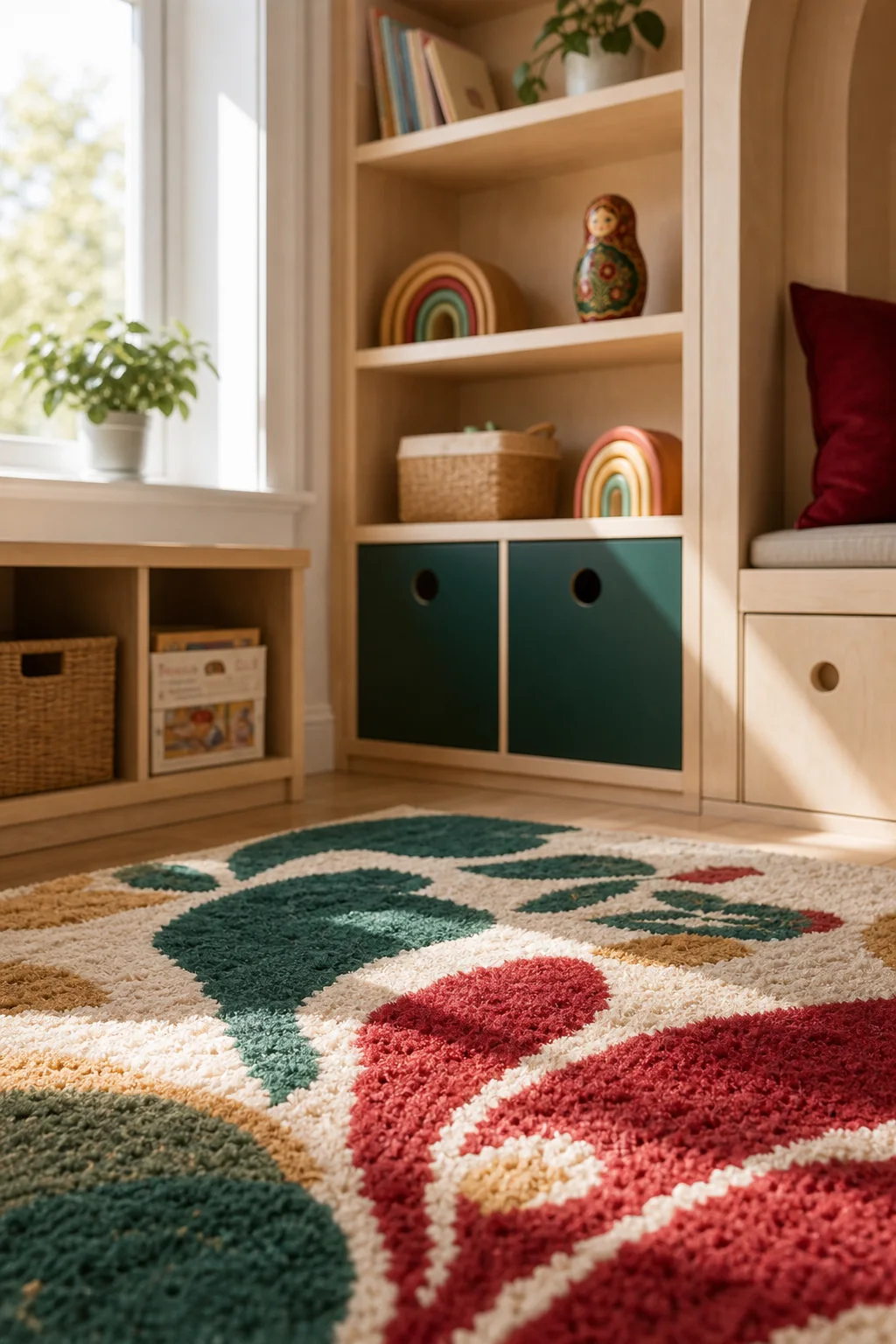 Abstracting the Floral Shawl in the finished kids playroom