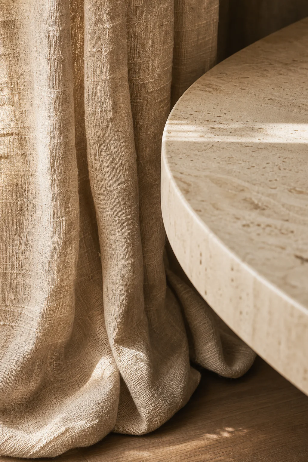 Softening the stone foundation in the finished formal dining room