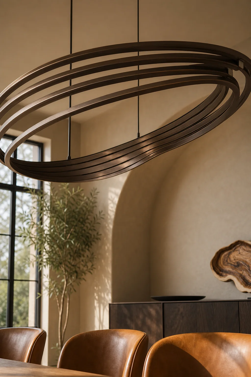 Layering oiled warmth and patina in the finished dining room