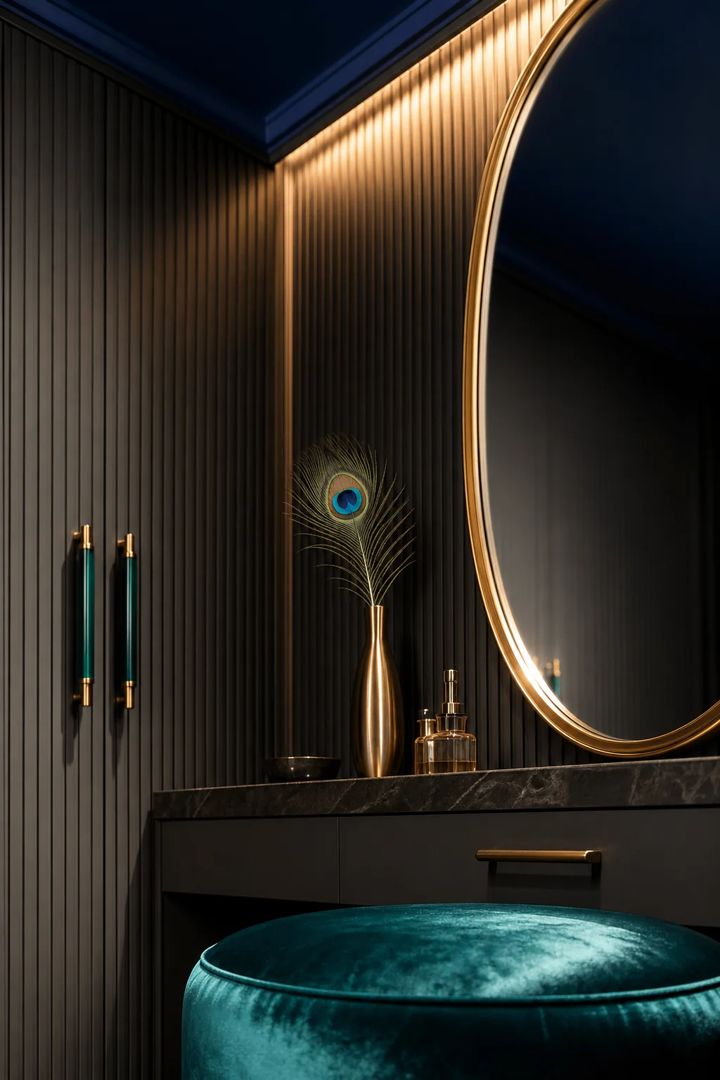 Introducing directional sheen in the finished dressing room