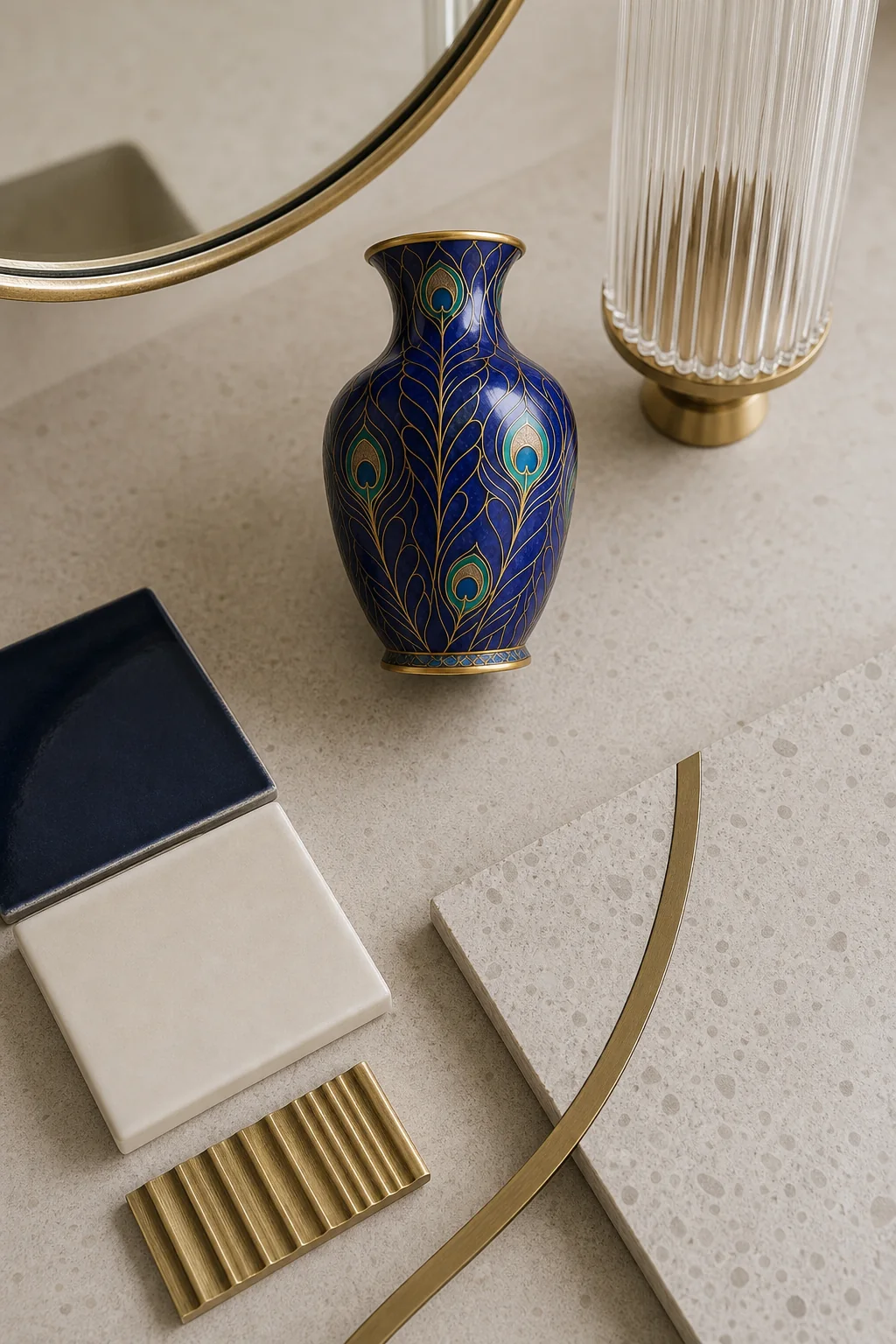 Echoing sweeping teardrops in the finished en suite bathroom