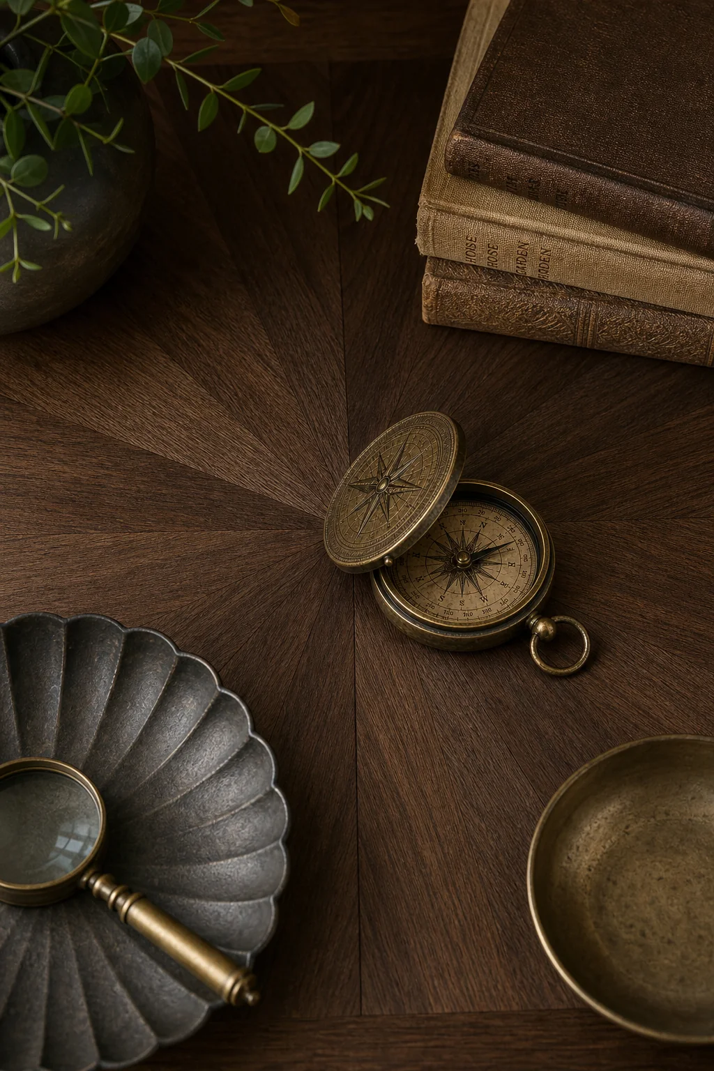 Radiating lines and focal points in the finished display nook