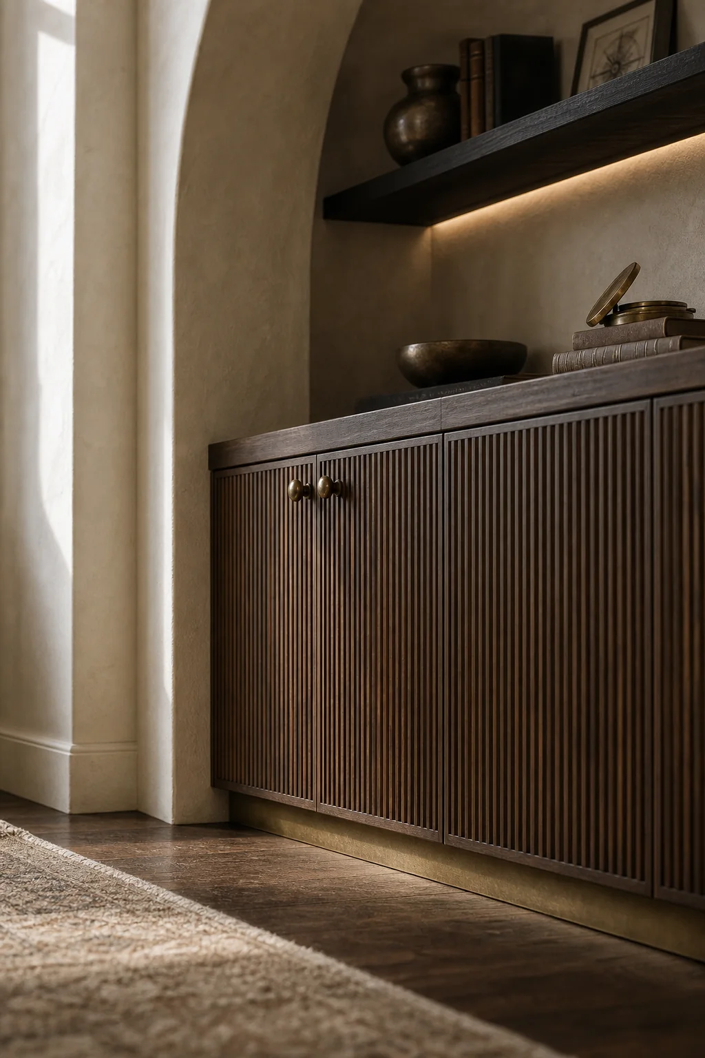 Highlighting the oxidized crevices in the finished display nook